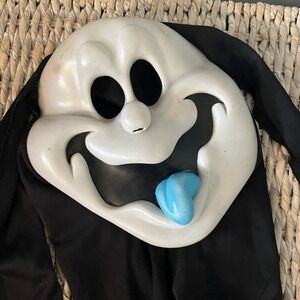 RARE Easter Fun World 8510 Blue Tongue Ghost Face Halloween Mask Scream